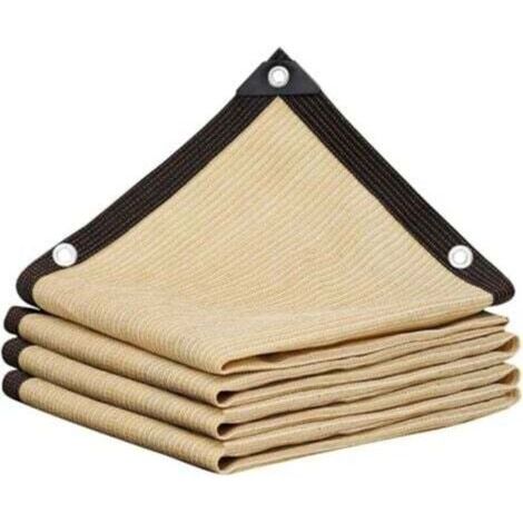 Filet D'Ombrage, Filet Protection Solaire 95% UV Tissu D'Ombrage, Toile d'ombrage de Serres Coupe-Ventpour La Couverture VéGé Jardin, Sable 2x4m (1/4)