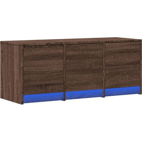 Mobile TV multimediale scaffale per televisione televisione buffet sala da pranzo soggiorno camera da letto con LED rovere 97 x 34 x 40 cm derivati del legno marrone 020026470