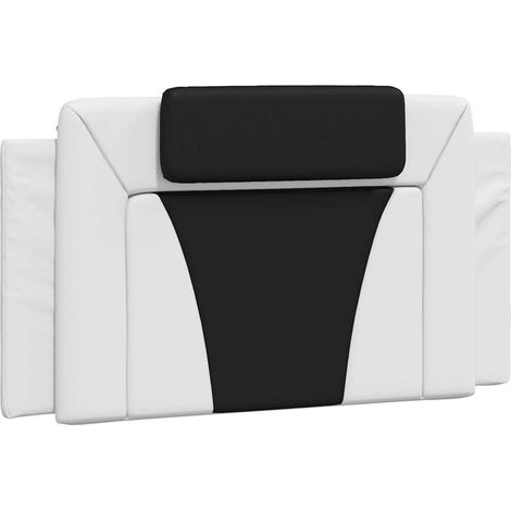 Coussin de tête de lit Viana noir et blanc 100 cm similicuir