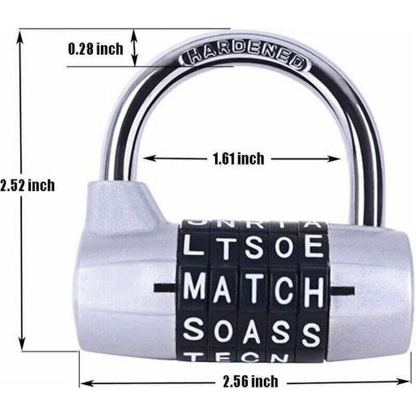 Cadenas à Combinaison 5 Lettres Sécurité Casier Salle de Sport Verrou Équipement (1/3)