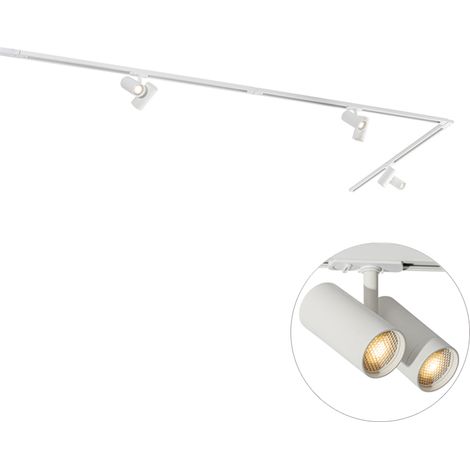 Modernes Schienensystem mit 3 Strahlern Weiß 1-phasig - Iconic Scopio