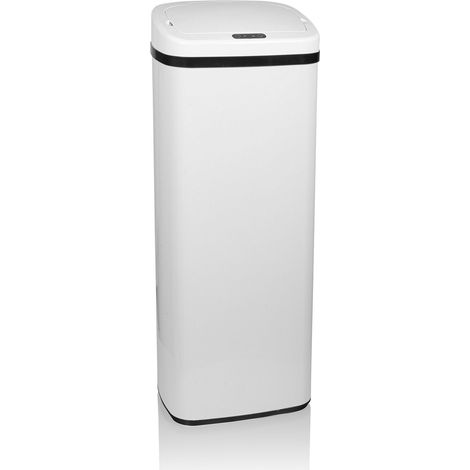 Poubelle CLEAN V avec capteur infrarouge 50L Acier blanc hjh OFFICE (1/5)