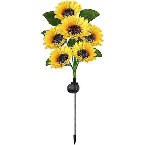 Lampe solaire tournesol et branches lumineuses, lampe LED étanche à encastrer au sol pour jardin, terrasse et pelouse. (1/5)