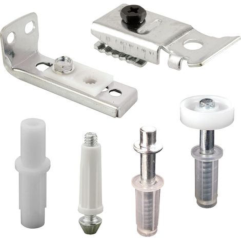 Kit de réparation pour portes pliantes - Comprend supports supérieurs et inférieurs, pivots supérieurs et inférieurs et roue de guidage - Kit de réparation pour portes de 2,5 cm à 3,6 cm d'épaisseur, (1/3)