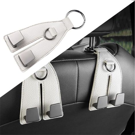 Autohaken, geeignet für Geldbörsen, Mäntel, Handtaschen, Rücksitz-Organizer, universell einsetzbar, passend für Limousinen, LKWs und SUVs, 2er-Pack (grau)