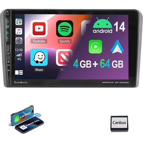 Pour Audi A3 S3 RS3 8P 8V 9" Carplay Android 14 Autoradio GPS WiFi RDS 1+32G (1/5)