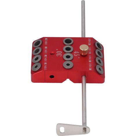 Gabarit de perçage aluminium 30 45 90° avec douilles amovibles et tige d'extension, repère trous 4 tailles 3/16 1/4 5/16 3/8 po (1/5)