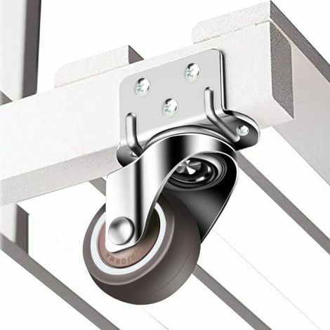 Lot de 4 roulettes pivotantes 50mm – Charge 100kg – 2 roulettes avec frein – Pour sols durs et meubles lourds – Rotation 360° (1/3)