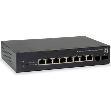 SWITCH SEMIGESTIONABLE LEVEL ONE GEP-1051 10P 8xGb PoE 2xGb SFP 70W CARCASA METALICA
