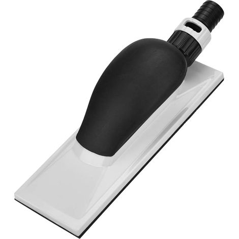 Bloque de lijado manual, eliminación de polvo, esponja protectora, lijado sin polvo, lijadora manual con mango (placa de presión manual con succión blanca de 198 mm)
