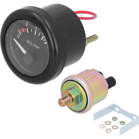 Manomètre pression d'huile moteur marin avec aiguille rétroéclairée LED et voyant d'avertissement de capteur 12V (1/5)