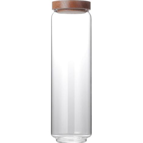 Bocal Café Vide, Cuisine, Conservation Hermétique Verre, Acacia, Inoxydable, Anti-Insectes, Complet, Rapide (1/5)