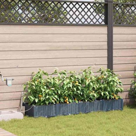 Cache-pot de jardin - Style moderne - Lot de 4 pièces - Acier - Irrigation intégrée (1/5)