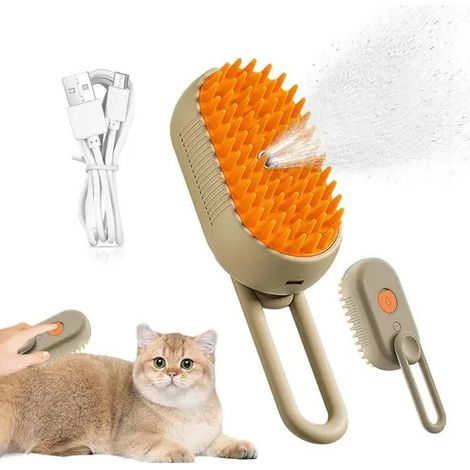 Brosse anti-poils de chat rechargeable marron (1/4)