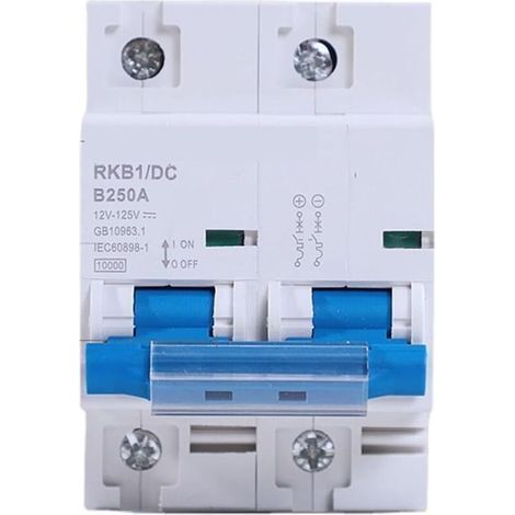 1 Disjoncteur 2P 200A DC, Protection Surchauffe Courant Continu, Pour Système Solaire RV Yacht (1/4)