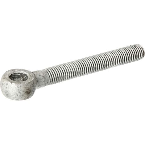 Boulon à œillet sans accessoire adapté aux pentures de portails galvanisé à chaud filetage M20 début de la tige filetée au centre du boulon à œillet 150 mm (1/3)