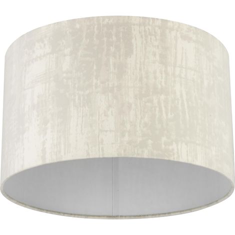 Abat-jour rond vintage en coton, diamètre 42 cm, abat-jour de rechange pour suspension et lampadaire, culot E27, blanc arctique (1/5)