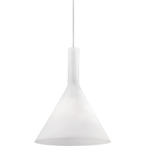 Sospensione Moderna Cocktail Vetro Bianco 1 Luce E14 (1/3)