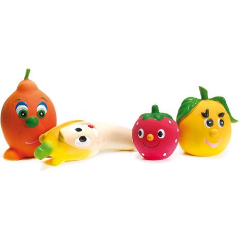Gioco lattice per cani frutta colori assortiti 9-14 cm
