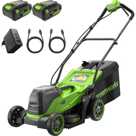 Tondeuse Gazon sans Fil avec Moteur sans Brosse, Largeur de Coupe 35 cm, Sac de 40L, Tondeuse Electrique Gazon Inclus Batterie 24V 4Ah et Chargeur, MO48L421-01 (1/5)