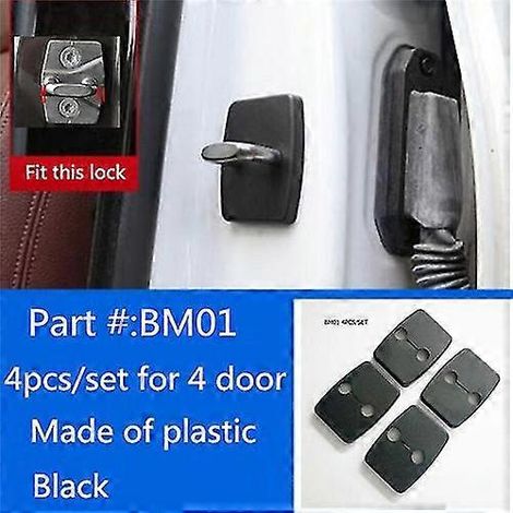Lot de 4 protections de serrures de portières pour BMW séries X1, X3, X5, X6, X7, M3, M4, M5, M6, 325, 328, F30, F35, F10, F18, GT 1, 2, 3, 4, 5, 6 et 7 - Type B, plastique, référence BM01 (1/5)