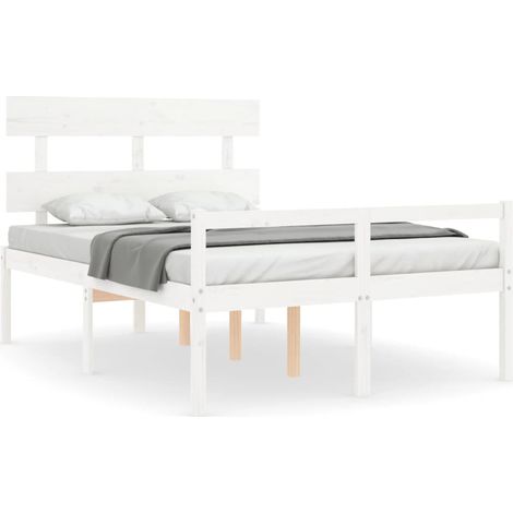 Maison Exclusive - Seniorenbett mit Kopfteil 120x200 cm Weiß Mass