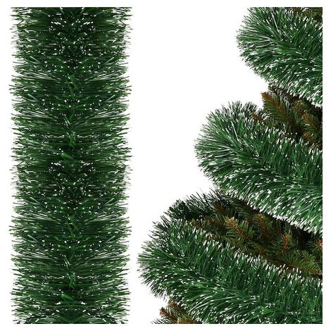 Catena di natale 6m verde-bianco, ghirlanda per l'albero di Natale, diametro 15cm.