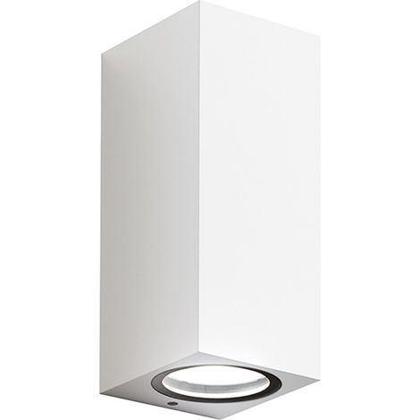 Applique alluminio gea led shin b ges913 gu10 led ip44 lampada parete biemissione moderno