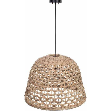 Lámpara de techo de fibra natural marrón D35x25h cm (1/5)