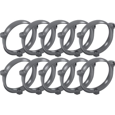 First Plast – Lot de 10 colliers de serrage PVC Ø100 – Taux d'expansion 800% – Conformes à la réglementation incendie – Pour évacuation eaux sanitaires (1/5)