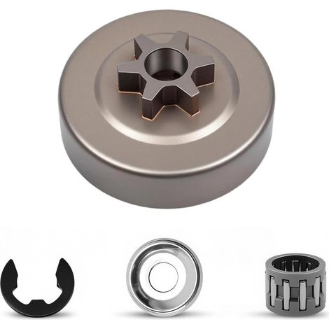 Set de pignons de chaîne 3/8" 6 dents compatible pour tronçonneuse 017 018 021 023 025 MS170 MS180 MS210 MS230 MS250 MS 170 180 210 230 250 Remplace 1123 640 2005 avec clip à ressort + rondelle (1/5)