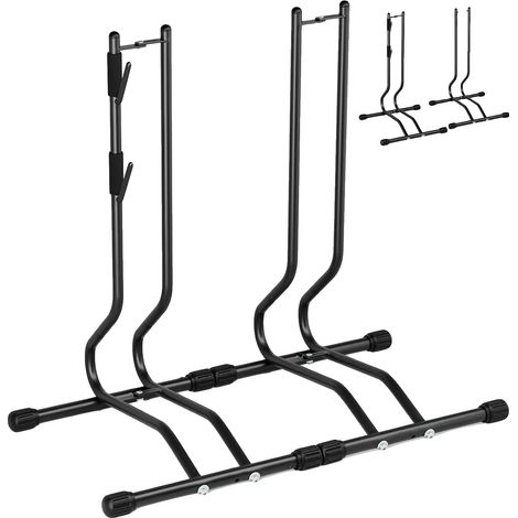 Support de vélo au sol, supporte 1-3 vélos, acier au carbone haute résistance, Paquet de 2 (1/2)