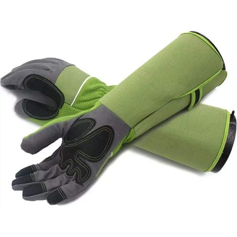Gants De Jardinage - Manches Longues - Protection Contre Les Épines - Taille L - Vert - Lot De 2 (1/5)