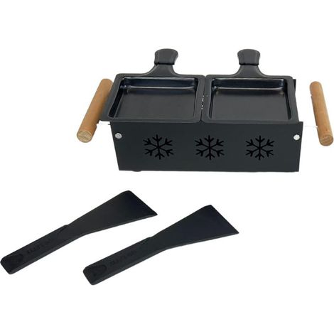Appareil a raclette, raclette 2 personnes, appareil raclette pour 2, fromage, bougie, bois, Acier, Nylon, 16 24,5 x 16 x 6,1 cm (1/5)