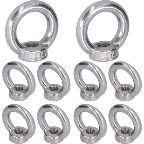 10 pieces tools of fastening in shape ring stainless steel for nut to eye of lifting, for machines forestieres M5 (1/5)