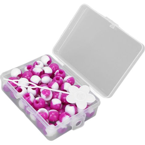 74 perles rondes violettes pour cheveux DIY, accessoires de tressage en plastique pour perruques et dreadlocks, kit de coiffure tressée (1/5)