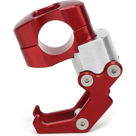 Support universel pour casque moto 22mm 0.9in guidon aluminium crochet porte-sac rouge (1/5)
