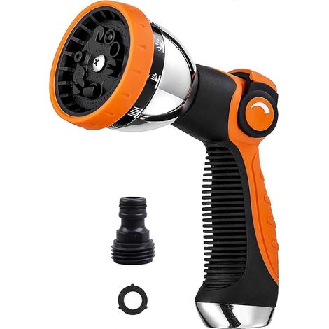 Garden Hose Spray Nozzle,10 Hose Metal Duty Watering Patterns Thumb Control On (1/5)
