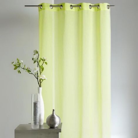Voilage uni prêt à poser Vert clair 140x250 cm