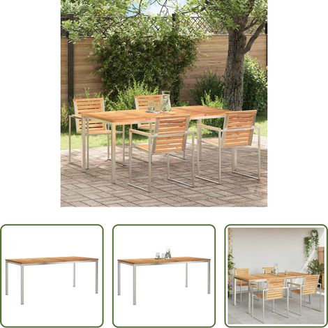 Garten Esstisch -  Esstisch Braun 180 x 90 x 75 cm Massivholz Teak (1/5)
