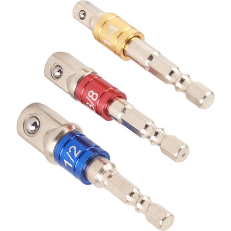 Lot de 6 adaptateurs de douille mandrin hexagonal acier vanadium chrome multifonction pour visseuse pneumatique perceuse électrique accessoires outillage (1/5)