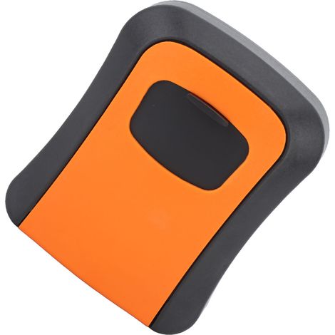 Coffre à clés mural à combinaison pour clés extérieures, capacité de 5 clés, couleur orange (avec couvercle anti-poussière). (1/5)