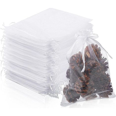 Lot de 100 filets blancs pour arbres fruitiers (15 x 20 cm), filets pour protéger les fruits, sacs réutilisables en organza