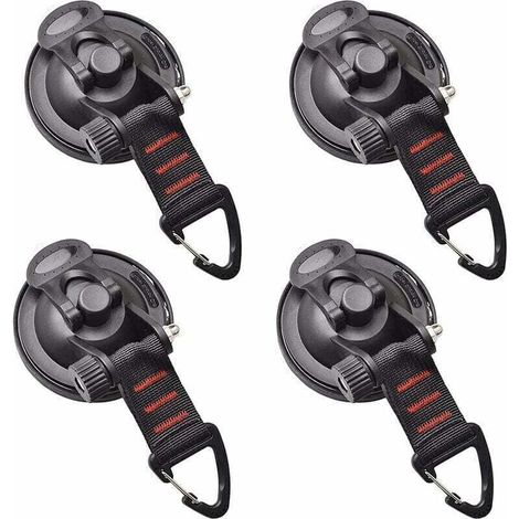Lot de 4 ventouses d'ancrage multifonction pour voiture - Kit de fixation pour bâche de camping - Ventouse avec fixation - Pour camping-car, maison, atelier (1/4)