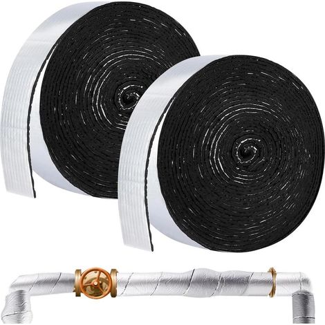 Morceaux D'isolant Pour Tuyaux, Isolation De Conduits 10 M X 4,8 Mm, Isolation Pour Tuyaux De Chauffage, Ruban Isolant En Feuille D'aluminium Avec Mousse Pour La Protection Des Tuyaux, Empêche Le Gel (1/5)