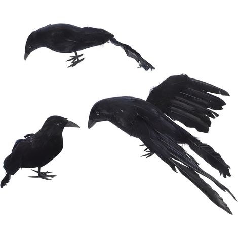 Stücke Schwarze Krähen für Halloween Dekoration Realistische