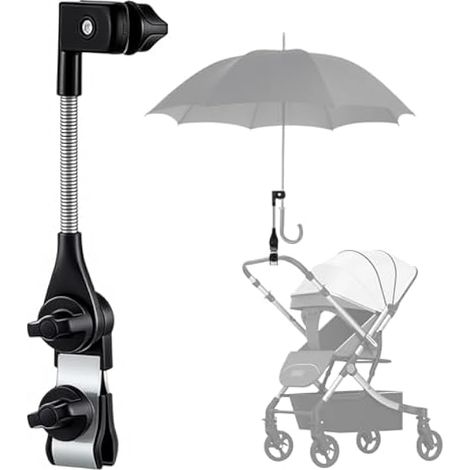 NICEWAT Porte-parapluie rétractable pour poussette, réglable à 180 ° (1/5)