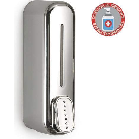 IMEX Distributeur de savon mural inox en PVC et ABS 350ml avec fixation a vis pour installation murale modele Imex-ADJ013 (1/3)