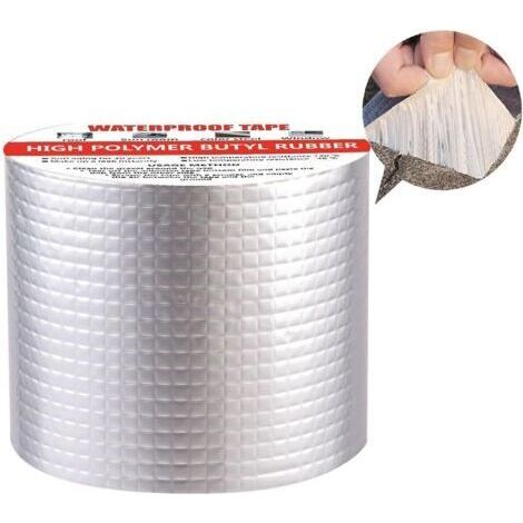 Ruban d'étanchéité autocollant en caoutchouc butyle – Film aluminium – Pour fuites de toit et joints – 10 cm x 5 m (1/5)