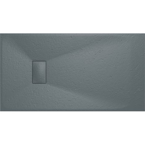 Aquariss SMC Slate Effect Shower Enclosure Tray Base 70cm Wide and Length 130cm Anthracite